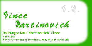 vince martinovich business card